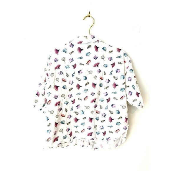kathryn Vintage Makeup Glam print pajama Top - Picture 7 of 7